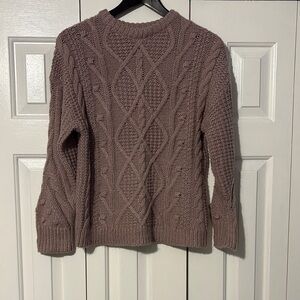 Universal Thread Women's Cable Knit Sweater - Taupe